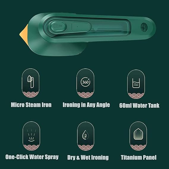 Micro Steam Iron – Portable Dual Mode Dry & Wet Ironing | Fast Heating Mini Iron for Travel & Home