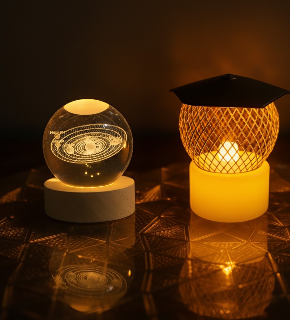 3D Crystal Ball Lamp - LED Night Light for Home & Gift