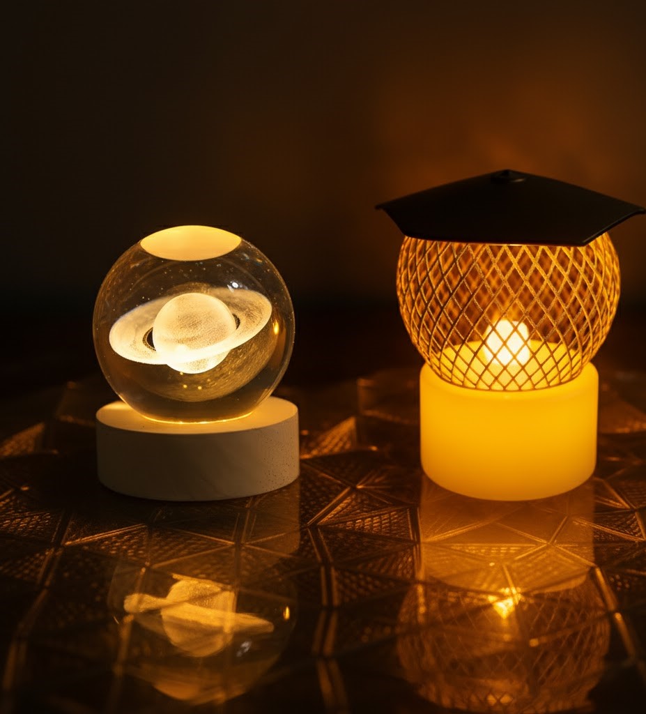 3D Crystal Ball Lamp - LED Night Light for Home & Gift